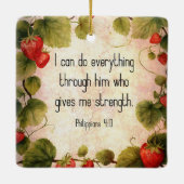 Philippinen 4:13 Bibelverse über zeitloses Design Keramikornament (Rückseite)