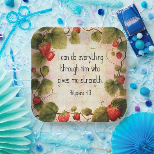 Philippinen 4:13 Bibelverse über zeitloses Design Pappteller (Party)