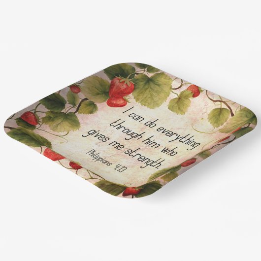 Philippinen 4:13 Bibelverse über zeitloses Design Pappteller (Gewinkelt)