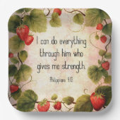 Philippinen 4:13 Bibelverse über zeitloses Design Pappteller (Vorderseite)