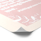 Philippinen 4:13 Boho Blush Pink Arch Poster (Ecke)