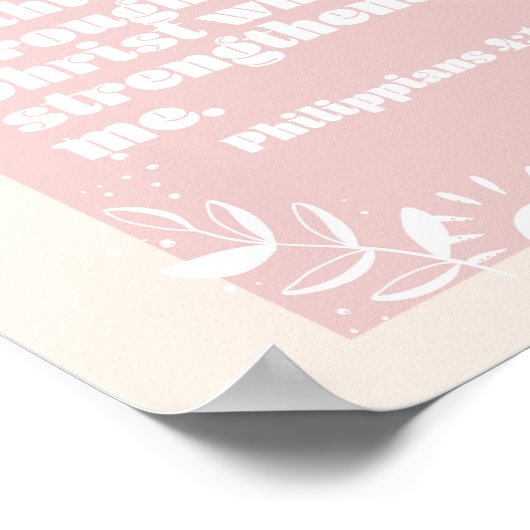 Philippinen 4:13 Boho Blush Pink Arch Poster (Ecke)