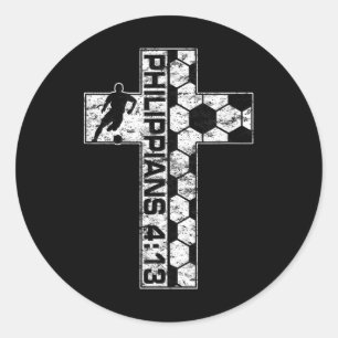 Philippinen 4_13 Christlicher Fußballspieler Jesus Runder Aufkleber