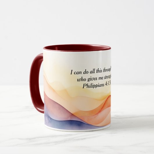 Philippinen 4:13 Christliches Bibelverse Tasse (Vorderseite Links)