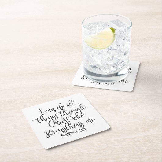 Philippinen 4:13 Ich kann alles tun Poster Rechteckiger Pappuntersetzer (Vor Ort)