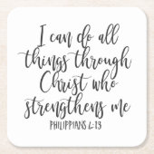 Philippinen 4:13 Ich kann alles tun Poster Rechteckiger Pappuntersetzer (Vorderseite)