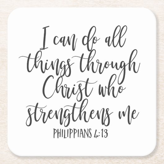 Philippinen 4:13 Ich kann alles tun Poster Rechteckiger Pappuntersetzer (Vorderseite)