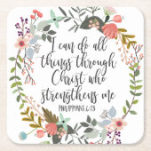 Philippinen 4:13 Ich kann alles tun Rechteckiger Pappuntersetzer (Vorderseite)