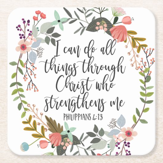 Philippinen 4:13 Ich kann alles tun Rechteckiger Pappuntersetzer (Vorderseite)