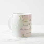 Philippinen 4:13 Ich kann alles tun rosa floral Kaffeetasse (Vorderseite Links)