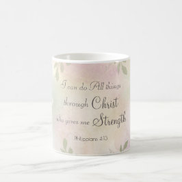Philippinen 4:13 Ich kann alles tun rosa floral Kaffeetasse
