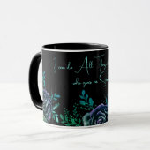 Philippinen 4:13 Ich kann alles tun schwarze Flora Tasse (Vorderseite Links)