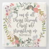 Philippinen 4:13 Ich kann alles tun Steinuntersetzer (Vorderseite)