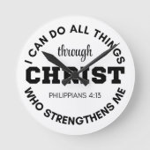 Philippinen 4:13 Ich kann alles tun, was Schrift Runde Wanduhr (Vorderseite)
