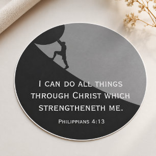 Philippinen 4:13 KJV Bible Verse Riesenstein Runder Aufkleber