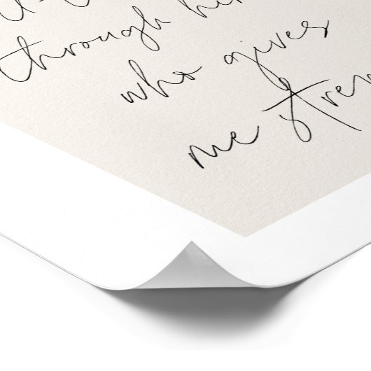 Philippinen 4:13 Minimal Boho Beige Arch Script Poster (Ecke)