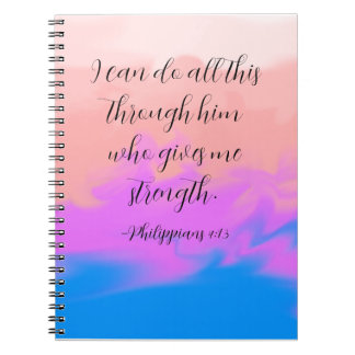 Philippinen 4:13 Note Book Notizblock