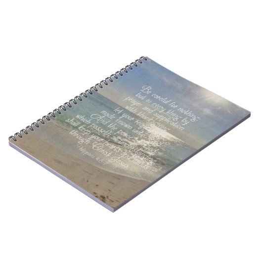 Philippinen 4:13 Peace Bible Verse Beach Christlic Notizblock (Linke Seite)