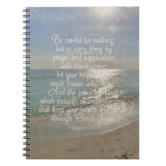 Philippinen 4:13 Peace Bible Verse Beach Christlic Notizblock (Vorderseite)