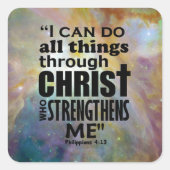 Philippinen 4:13 quadratischer aufkleber (Vorderseite)