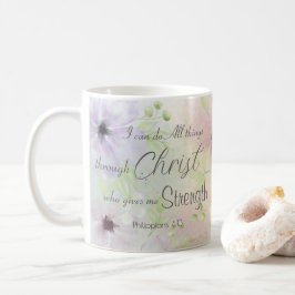 Philippinen 4:13 Religious Bible Verse Floral Kaffeetasse