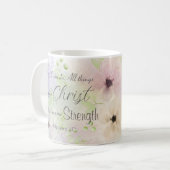 Philippinen 4:13 Religious Bible Verse Floral Kaffeetasse (Vorderseite Links)