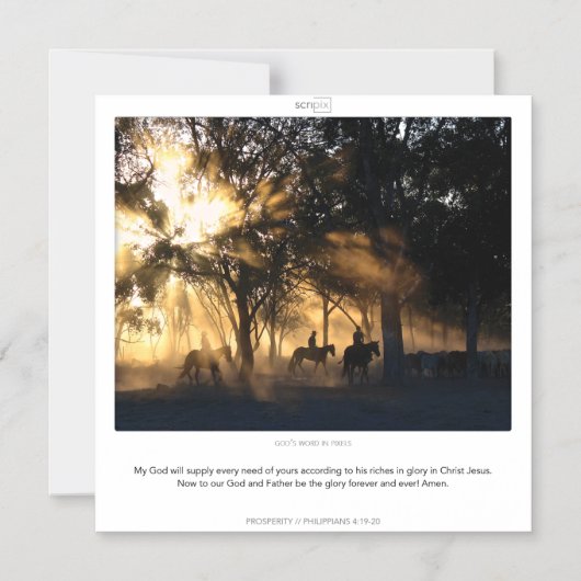 Philippinen 4:19-20 PROSPERITY SCRIPIX Magnetkarte Magneteinladung (Vorderseite)