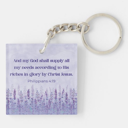 Philippinen 4:19 Bibel Verse Mein Gott wird versor Schlüsselanhänger (Rückseite)