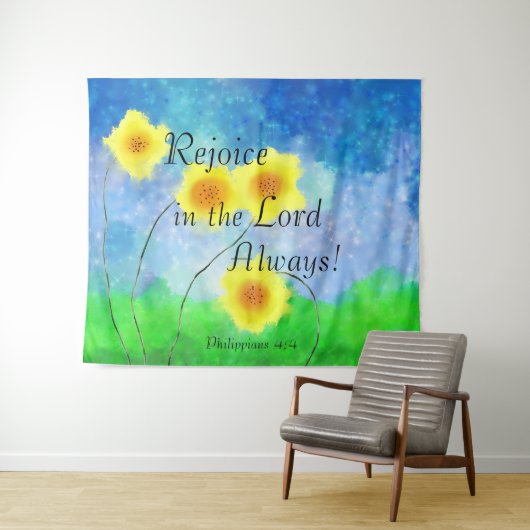 Philippinen 4:4, frohlocken im Herrn immer Wandteppich (Beispiel (Horizontal))