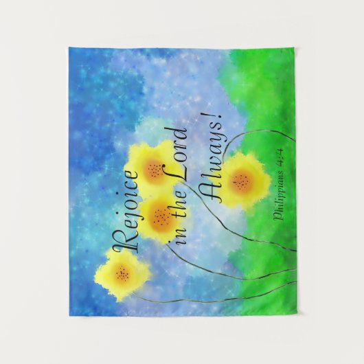 Philippinen 4:4, frohlocken im Herrn immer Wandteppich (Vorderseite)