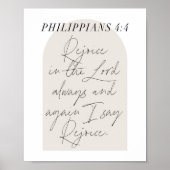 Philippinen 4:4 Minimal Boho Beige Arch Script Poster (Vorne)