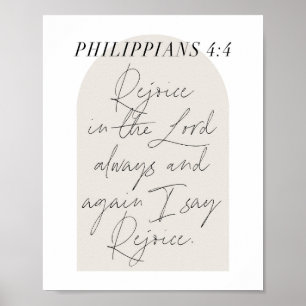 Philippinen 4:4 Minimal Boho Beige Arch Script Poster