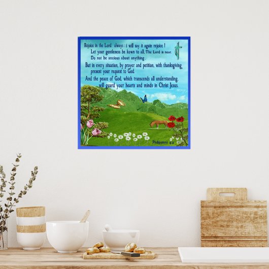 Philippinen 4:4 Schrift-Plakat Poster (Küche)