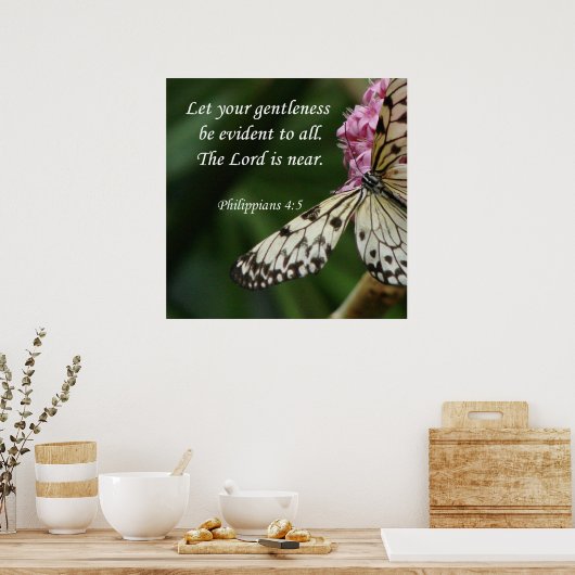 Philippinen 4:5 Schmetterlingsfliege-Blume Poster (Küche)