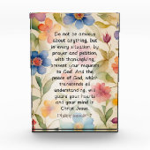 Philippinen 4:6-7 Christliche Bibelverse Wasserfar Fotoblock (Vorderseite)