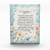 Philippinen 4:6-7 Christliche Bibelverse Wasserfar Fotoblock (Vorderseite)