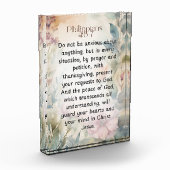 Philippinen 4:6-7 Christliche Bibelverse Wasserfar Fotoblock (Links)