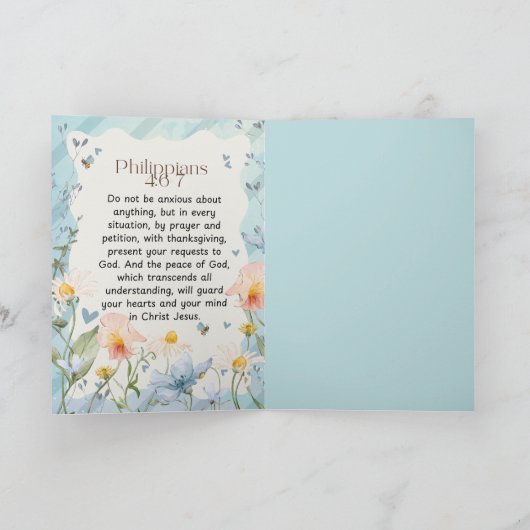 Philippinen 4:6-7 Christliche Bibelverse Wasserfar Karte (Innenseite)