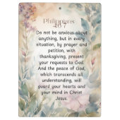 Philippinen 4:6-7 Christliche Bibelverse Wasserfar Klemmbrett (Rückseite)