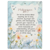 Philippinen 4:6-7 Christliche Bibelverse Wasserfar Klemmbrett (Rückseite)