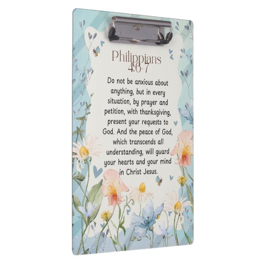 Philippinen 4:6-7 Christliche Bibelverse Wasserfar Klemmbrett (Rechts)