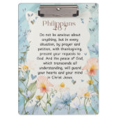 Philippinen 4:6-7 Christliche Bibelverse Wasserfar Klemmbrett (Vorderseite)