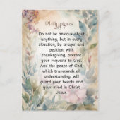 Philippinen 4:6-7 Christliche Bibelverse Wasserfar Postkarte (Vorderseite)