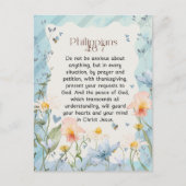 Philippinen 4:6-7 Christliche Bibelverse Wasserfar Postkarte (Vorderseite)