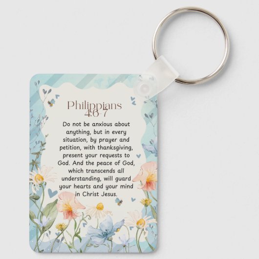 Philippinen 4:6-7 Christliche Bibelverse Wasserfar Schlüsselanhänger (Rückseite)