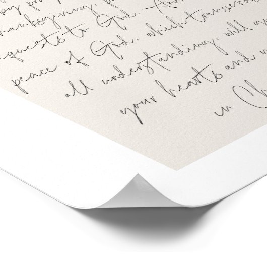 Philippinen 4:6-7 Minimal Boho Beige Arch Script Poster (Ecke)