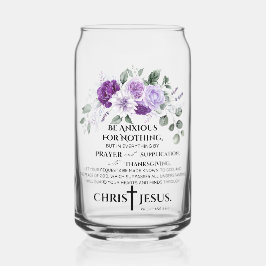 Philippinen 4:6-7 Schrift Purple Flowers Dosenglas