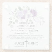 Philippinen 4:6-7 Schrift Purple Flowers Glasuntersetzer (Rückseite)