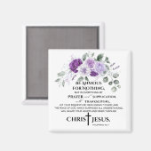 Philippinen 4:6-7 Schrift Purple Flowers Magnet (Vorderseite/Rückseite)