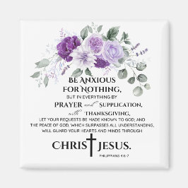 Philippinen 4:6-7 Schrift Purple Flowers Magnet